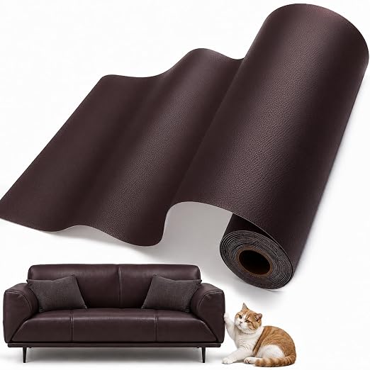 Self Adhesive Leather Repair Patch 24x54 Inch Sofa Car Seat Strong Adhesive | YAWQIRV Strong Self Adhesive Patch, Leather Repair Kit and Vinyl Repair Kit, Waterproof Scratch Fix, Durable, Reddish Brown