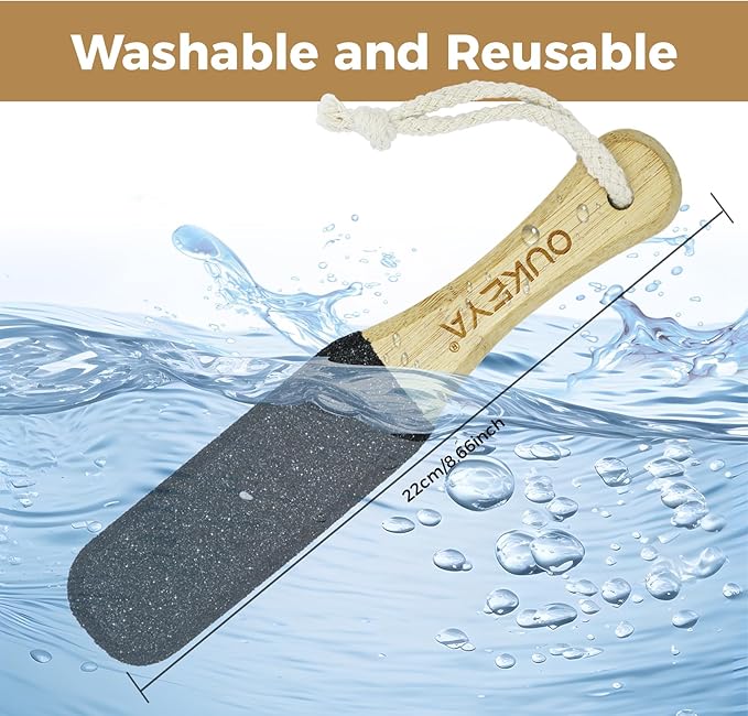 Foot File Scrubber for Dead Skin Remover, Callus Remover for Cracked Heel, Professional Feet Grater Rasp Scraper Corns Callous Removers Tool with Wooden Handle to Hard Skin Corns for Dry & Wet Fee