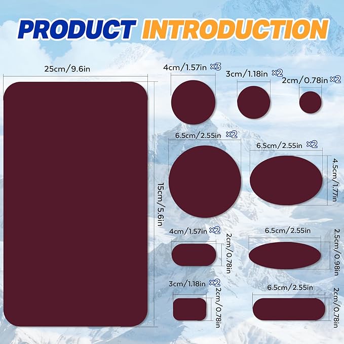 35Pcs Down Jacket Repair Patch Kit Pre-Cut Nylon Patches for Clothes Self-Adhesive Fabric Tape Waterproof Lightweight Outdoor Gear Tenacious Repair Tape for Puffer Jacket Coat Tent Backpack(Burgundy)