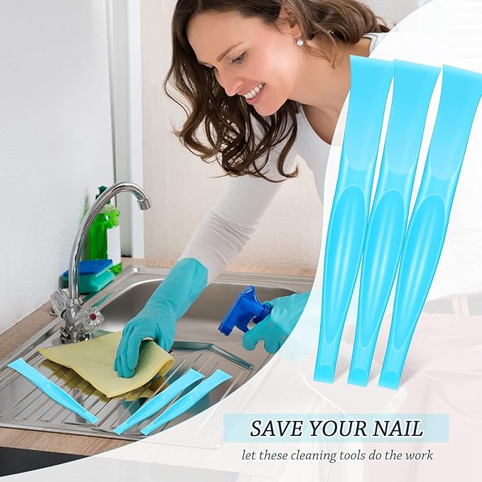 Honoson Non-scratch Plastic Scraper Tool Carbon Fiber Plastic Cleaning Tool Pen-shaped Stiff Scraper for Kitchen Sticker Scratch Cleaning