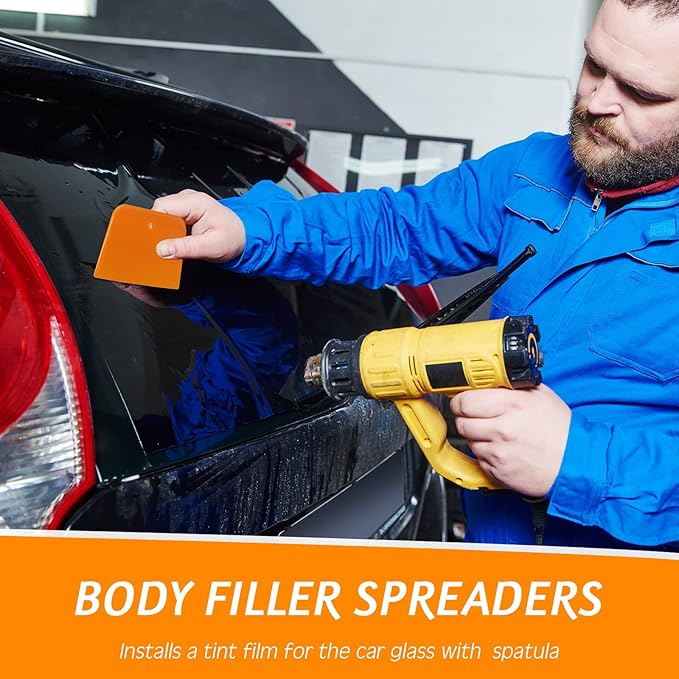 Frienda 6 Pcs Body Filler Spreaders Plastic Tools for Automotive Applying Putties Glazes Caulks and Paint (3 Sizes)