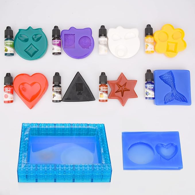 Silicone Mold Making Kit - 2.2 Gallon Translucent Liquid Rubber 15A With Pigment, Bricks - Fast Cured 1:1 Ratio Casting for Resin Molds, With Instructions