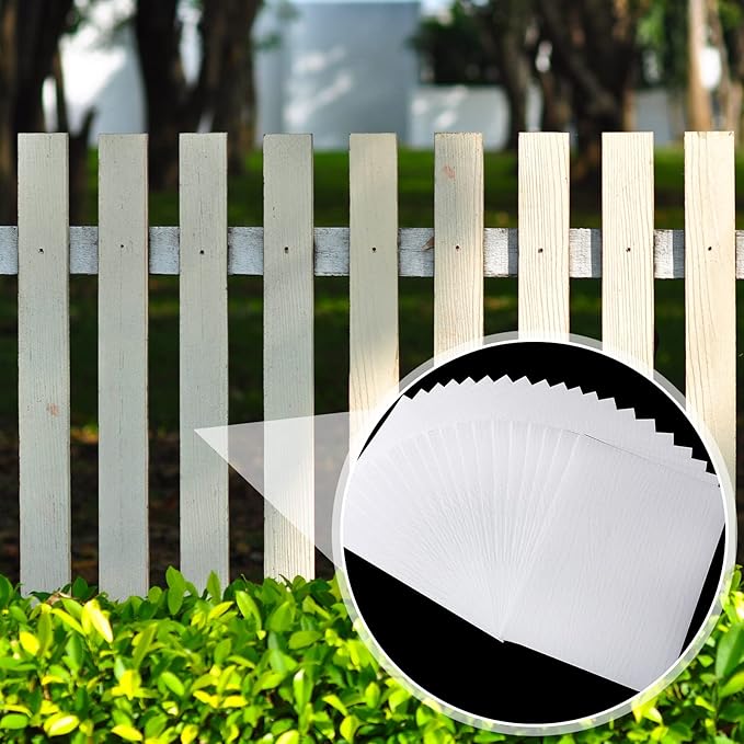 Mudder Vinyl Siding Repair Kit 6 x 8 Inch Vinyl Siding Patch Self Adhesive PVC Tape Hole Covering for Mobile Home Skirting Fence Parts Wall (White B)
