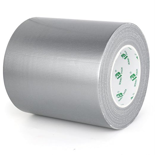 BOMEI PACK Duct Tape Heavy Duty Waterproof, Strong Adhesive Silver Duct Tape Bulk for Indoor Outdoor Repairs, Tear by Hand - 50 Yards x 6 Inch - 9.05mil Thick
