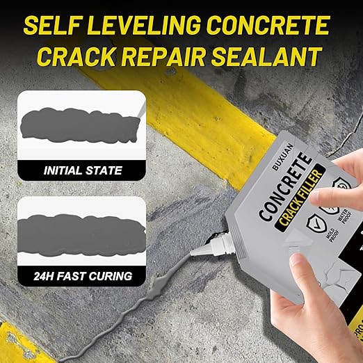 Concrete Crack Filler, Cement Crack Filler Outdoor, Waterproof Repair Sealant, Quick-Drying Sealing Adhesive, for Driveway, Walkway, Patio, Joint (1)