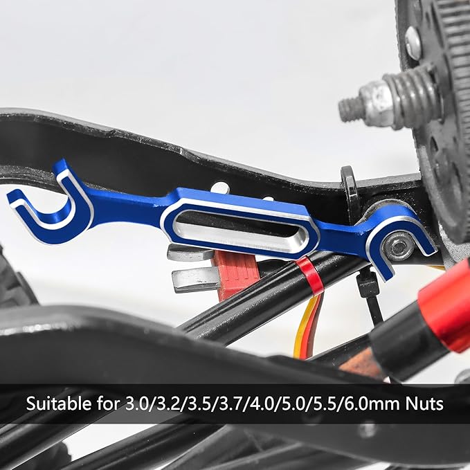4PCS RC Wrench 3.0/3.2/3.5/3.7/4.0/5.0/5.5/6.0mm Turnbuckle Nut Ball Joint Remover RC Repair Tool for RC Crawler Car Boat Upgrade Parts, Blue