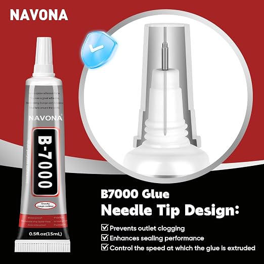 8 PCS 15ml B7000 Glue Clear with Precision Tip, Bedazzling Glue, Super Glues, Rhinestone Glue for Nail, Craft Glues, Jewelry Making, Nail Art, DIY, Makeup, Shoes