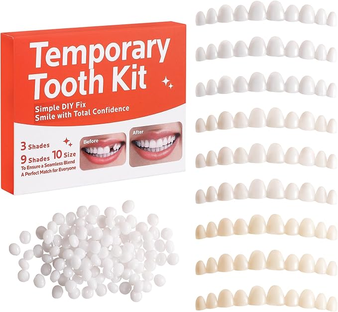 Tooth Repair kit for Filling The Missing Broken Tooth and Gaps-Moldable Fake Teeth and Thermal Beads Replacement Kit for Women and Men