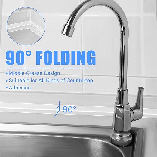 Frienda Clear Caulk Tape 10.5' x 1.5'' Waterproof Self Adhesive Caulk Strip Bathtub Sealant Tape Sealing Strip Oil Proof Bathroom Sealant for Kitchen Floor Wall Edge Protector(PVC)