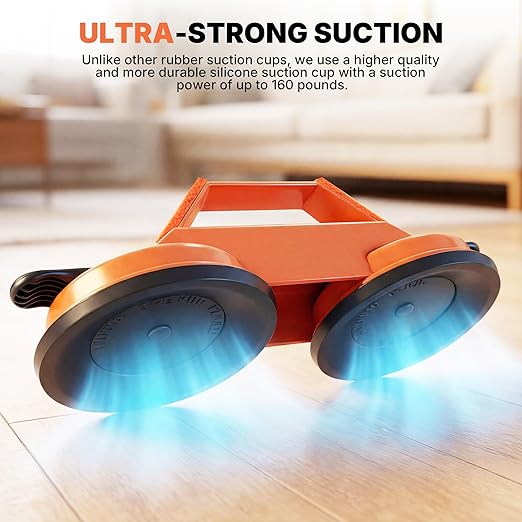 Floor Gap Fixer Tool Heavy Duty 45°Striking Surface Floor Gap Repair Tool Made of Iron & Enhanced Suction Cup with Slot Cutter, Hammer and 5pcs Sticky Pads for Fixer Laminate/Vinyl Flooring Tools