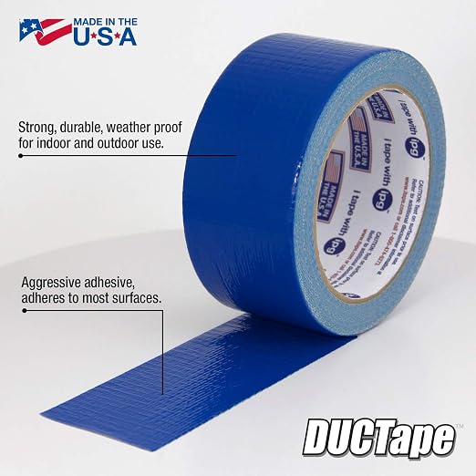IPG 6720BLU JobSite DUCTape, Colored Duct Tape, 1.88" x 20 yd, Blue (Single Roll)
