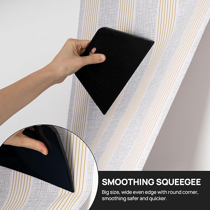 NEWISHTOOL Wallpaper Smoothing Tools, Wallpaper Tool Kit with Wallpaper Paste Brush, Smoother Squeegee, Felt Squeegee & Paper Cutter for Peel and Stick Contact Paper, Wallcovering, Vinyl Backsplash