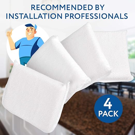 Impresa Reusable Microfiber Sealer Applicator Pads - Multi-Surface Coverage & Grout Sealant - Tile Edge Control & Tile Sealer Applicator - Smooth Spread & Microfiber Pads - 4-Pack 5x4x1 in Black