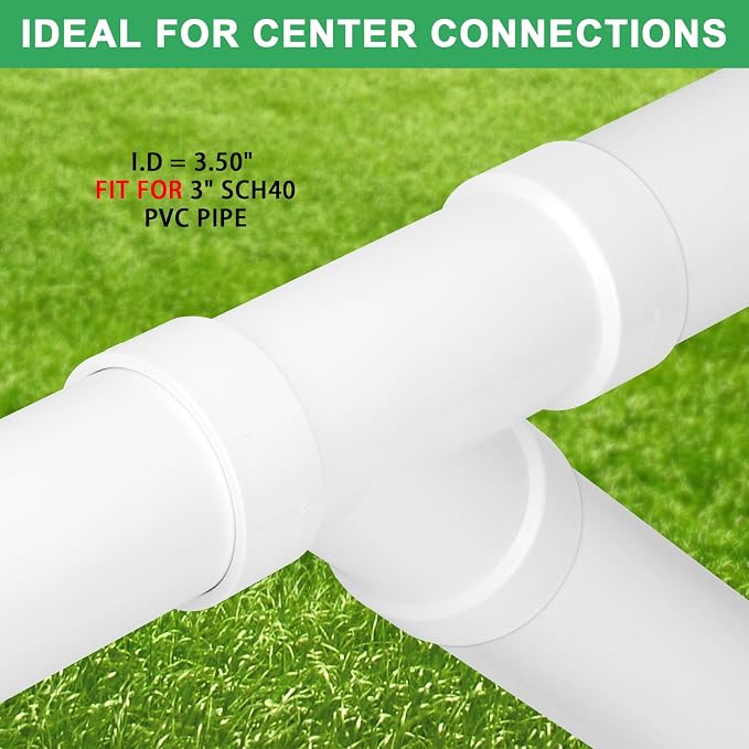 3" PVC 45 Degree Wye DWV Pipe Fittings (Socket x Socket x S) SCH40 PVC DWV Sanitary Y-TEE Pipe Fittings Connectors for Drain, Waste, Vent