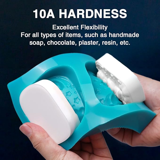 LET'S RESIN Super Elastic Silicone Mold Making Kit 10A,70.5oz Jade Green Mold Making Liquid Silicone Rubber, Ideal for Casting Resin Molds/Silicon Molds/Candle Molds/Silicon Inlay (2KG)