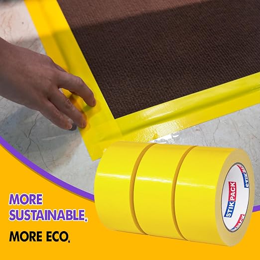 3 Rolls Yellow Duct Tape, Heavy Duty Strong Industrial Colored Duct Tape 9mil x 2inch x 25yds Flexible, No Residue, Waterproof and Tear by Hand, Multi-Use for Indoor & Outdoor Repairs
