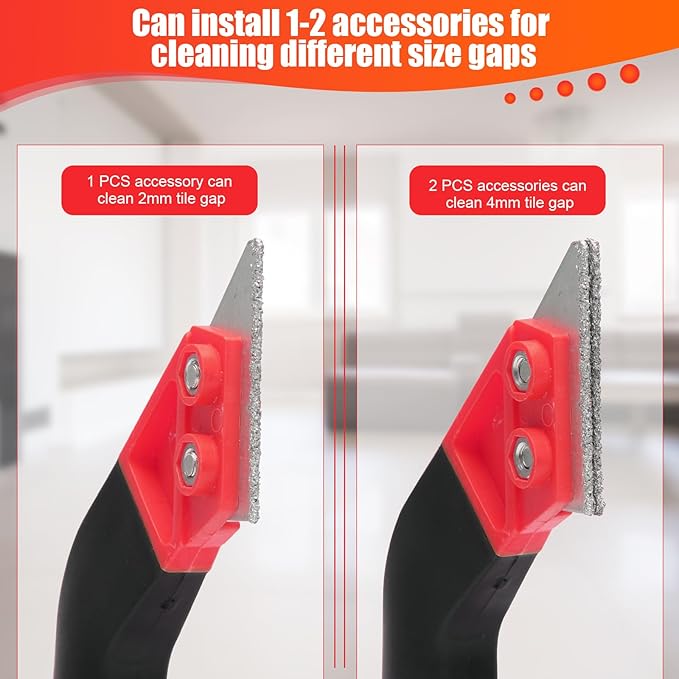 Grout Removal Tool, Tile Grout Remover Tiling Tools, Saw Angled Scraping Rake with 5 PCS Extra Replacement Blades for Tile Cleaning