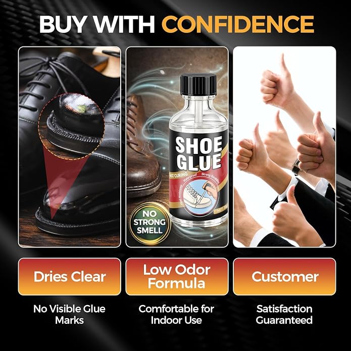 Shoe Glue, Waterproof Clear Shoe Sole Repair Adhesive, Heavy Duty Shoe Glue for Fixing Cracks and Peeling Soles on Boots, Sneakers, Leather, Rubber, and Canvas（30g）