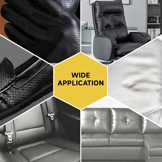 Leather Repair Patch, Breathable Perforated Strong Sticky Self Adhesive Repair Patch, DIY Leather Patches for Couches, Furniture, Sofa, Car, Chair (Grey 8x12inch)