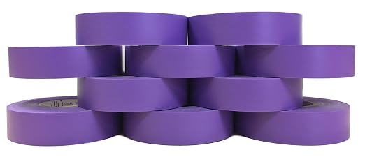 TradeGear Purple 10 Pack - UL Listed Colored Electrical Tape, 60 ft x 3/4 in, 600V, Flame Retardant, Waterproof, Rubber Adhesive - Phase Marking, Wire ID, Automotive