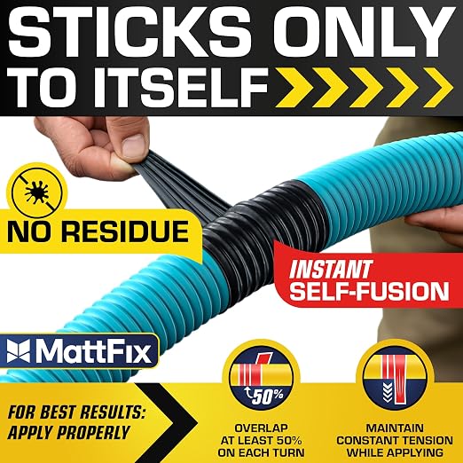 Self Fusing Silicone Tape – 1" x 36’ – Waterproof Tape for Emergency Repairs – Weatherproof, Heat and Chemical-resistant – For Plumbing, Pipes and Hoses repairs, Automotive, Electrical & Outdoor Use
