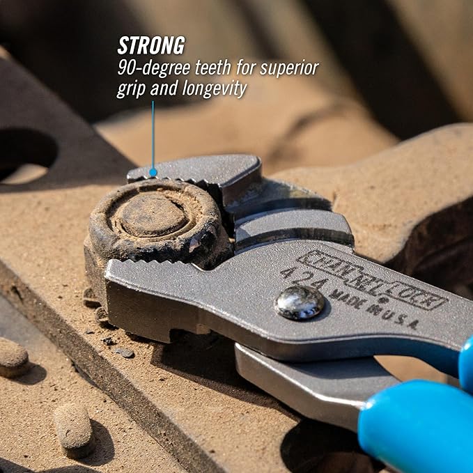 Channellock Slip-Joint Pliers 424 - Straight Jaw Tongue & Groove, Hardened Steel - 4.5 In