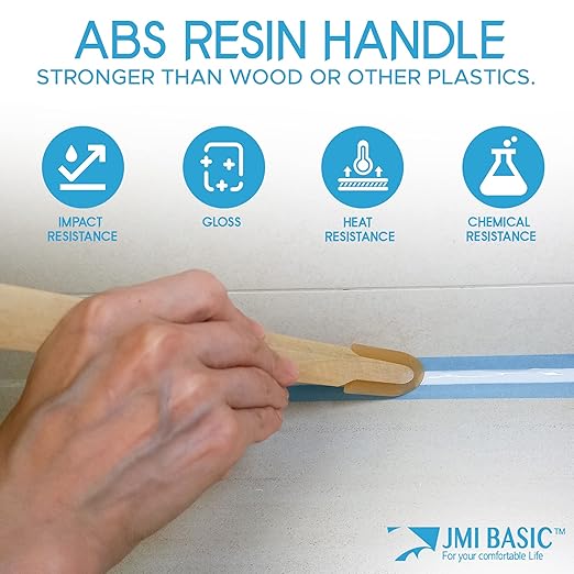 JMIBASIC Grout Caulk Finishing Tool - Multi Size 4 Pieces Set - Smooth Grout Sealant Silicone Caulking Tool - Rubber Spatula Spreader - Grout Sealer Applicator - Ergonomic Handle Grip_ABS (1.7 Inch)