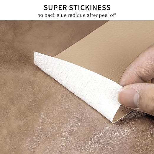 Leather Repair Patch Tape, Yellow 17 x 61 Inches Self Adhesive Leather Repair Kit for Furniture, Car Seat,Vinyl Leather Repair Kit for Office Chairs, Bags, Luggage