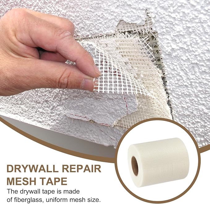 PATIKIL Drywall Repair Mesh Tape, 8 inch x 328 ft Fiberglass Repair Patch Self-Adhesive Dry Wall Joint Tape 8 Mesh Wall Hole Crack and Seam Patch, White