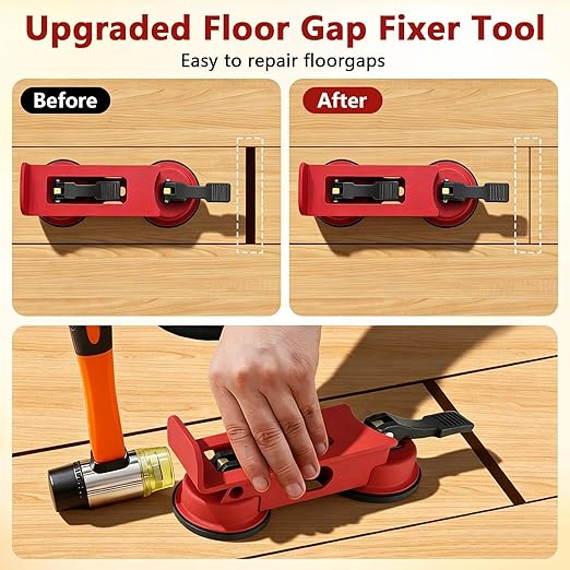 Floor Gap Fixer Tool, Tile Countertop Installation Tools, Floor Suction Cup Tools, Heavy Duty Floors Gap Fixer with 2 Enhanced Suction Cup for Wood, Tiles, Vinyl, Laminate Flooring