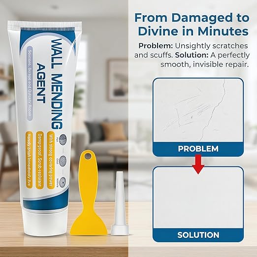Drywall Patch Repair Kit, 2 Pack Wall Mending Agent for Holes & Cracks - Wall Repair Paste for Nail Holes, Dents & Efficient Crack Repair
