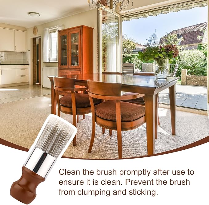 1pcs Salve Brush for Leather Furniture, Soft Nylon Bristles Wood Repair Clean Brush Gentle Polish & Wax Applicator for Leather Care