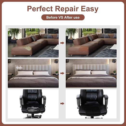Leather Repair Patch,17X120 Inch Leather Repair Tape,Large Self Adhesive Leather Patches for Furniture, Couches,Car Seat,Chair Grey