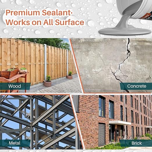 Tkaimy Polyurethane Waterproof Coating, Grey, 5 Gallon, Repair Leaks, Cracks, Roofs, Warehouses, Garages, Basements, Indoor & Outdoor Sealant Waterproof