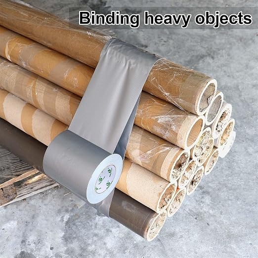 BOMEI PACK Duct Tape Heavy Duty Waterproof, Strong Adhesive Silver Duct Tape Bulk for Indoor Outdoor Repairs, Tear by Hand - 50 Yards x 6 Inch - 9.05mil Thick
