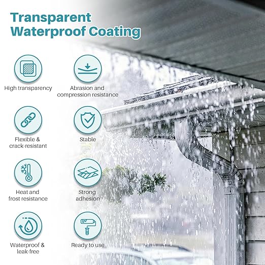 5000g Transparent Waterproof Coating Agent, SCNK Clear Waterproof Sealant, Repair Leaks Indoor and Outdoor Liquid Water Proof Sealant