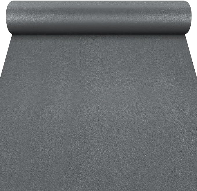 Gray Leather Repair Patch,19.7 × 54 inch Self Adhesive Leather Repair Tape,DIY Large Vinyl PU Patches for Furniture,Couch,Sofa,Car Seats,Office