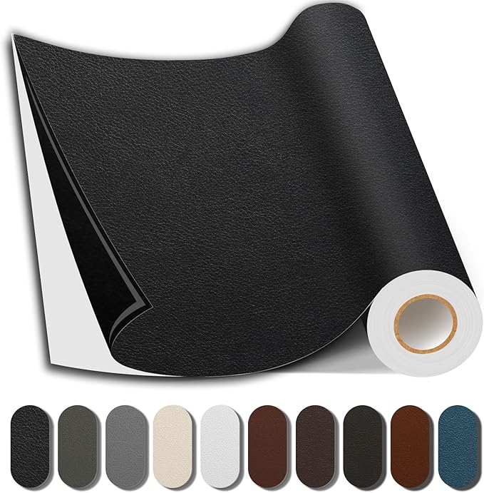 Shagoom Leather Repair Patch, 35X79 Inch Repair Patch Self Adhesive Waterproof, DIY Large Vinyl Patches for Couches, Furniture, Kitchen Cabinets, Wall （Black, 35X79 Inch）