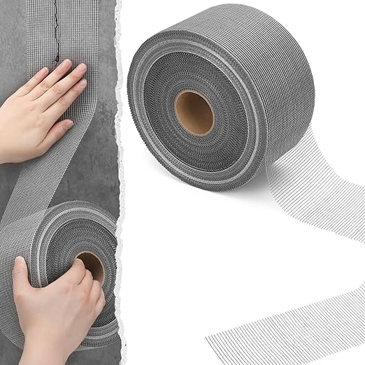 500 ft x 4 Inch Cement Board Joint Tape Self Adhesive Durable Gray Fiberglass Mesh Drywall Mesh Repair Tape for Cement Board Joints Repairing, Sealing and Strengthening