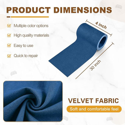 Velvet Repair Patch, Self-Adhesive Flannel Fabric Patch, Multi Colors, Microfiber Patch，Can be Used to Patch Sofas, Car Seats, Handbags, Jacket Holes and Tears (Blue)
