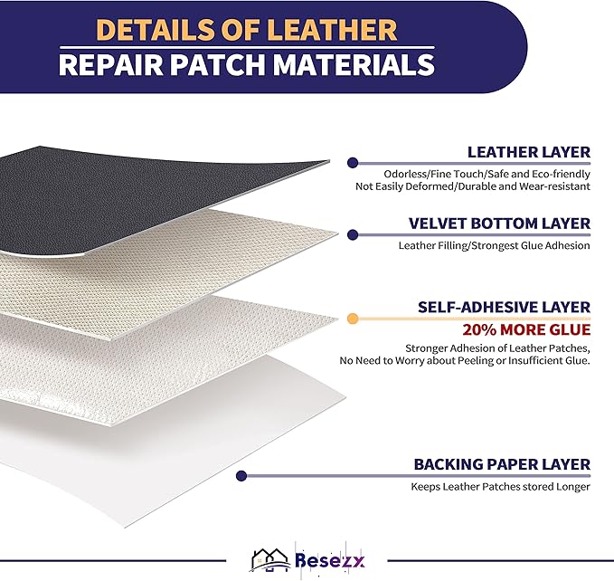 Leather Repair Patch Tape Kit, Self Adhesive Leather Repair for Furniture, Couch, Sofa, Car Seats,Office Chair,Vinyl Repair Kit.60inx16in