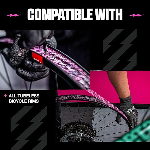 Muc-Off Tubeless Rim Tape, 28mm - Adhesive Bike Tire Liner, Tubeless Tape for MTB/Road/Gravel Bikes - Tubeless Kit including 10m Roll of Bike Tape