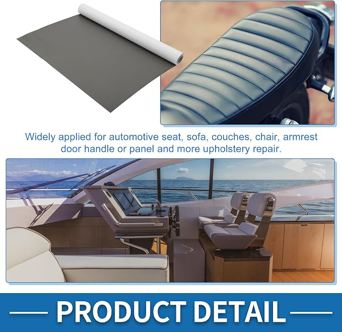 Self Adhesive Leather Repair Patch Strong Stickiness 60"x16" Leather Repair Tape PU Leather Gray 1 Pcs