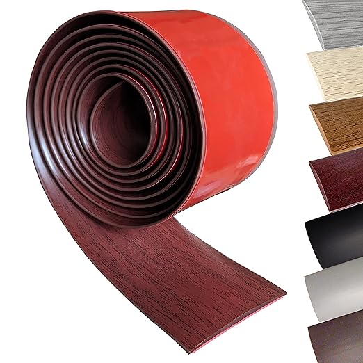 Floor Transition Strip Self-Adhesive Cover Strips Threshold Repair Floor Gap Vinyl Flooring Transitions Laminate Floor Flat Divider Strip Minimalism Oak Wood Grain Design 6.6FT (4cm, Coffee Cherry)
