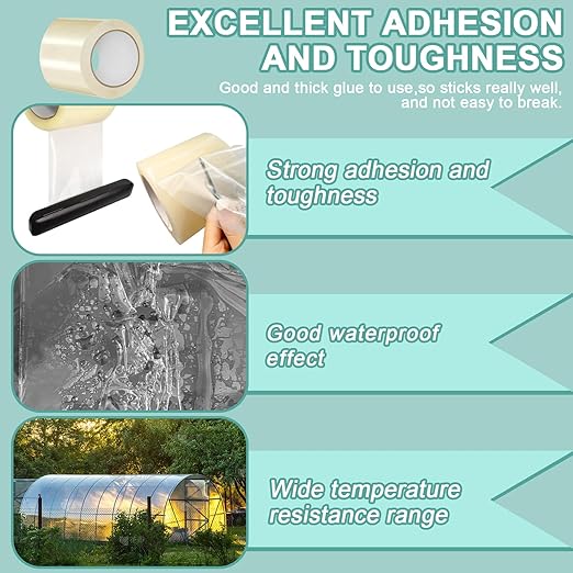 3Inch Heavy Duty Greenhouse Repair Tape 6.3Mil Thick 108Ft-UV & Waterproof PE Patch Tape for Home Garden,Hoop House,Farm-Instantly Fix Film Holes & Tears