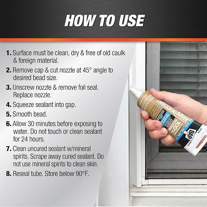 DAP Silicone Max All Purpose Sealant, Clear, 2.8 Oz (7079808792)