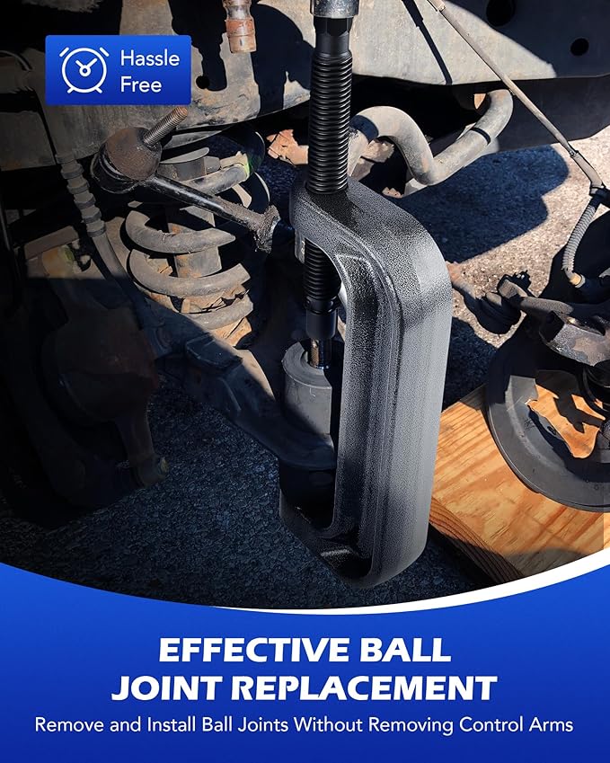 Orion Motor Tech Ball Joint Press Kit, C Frame Press for Ball Joints, U Joints, Brake Anchor Pins, and Wheel Studs, U Joint Removal Tool Set with C Frame Press and 2 Screws for Joint Replacement