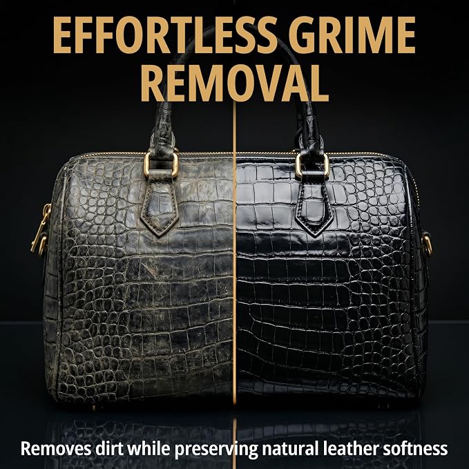Exotic Leather Cleaner & Conditioner Spray – Cleans, Conditions & Protects Alligator, Crocodile, Snakeskin, Lizard, Ostrich & More – 8oz with Microfiber Cloth – Boots, Shoes, Bags, Belts