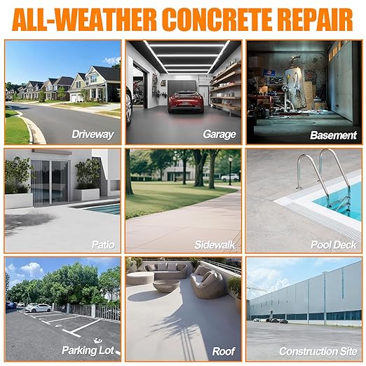 Concrete Crack Filler 8 PACK, Self-Leveling Cement Crack Repair,High Elasticity And Fast Drying, Waterproof Sealant for Driveway, Sidewalk, Patio, Concrete Joint, Indoor and Outdoor Use – Gray (150oz)