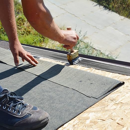 4 Inch x 98 Foot Textile Fiberglass Waterproofing Roof Tape Anti Fracture Membrane Fabric Sheet Reinforcing Mesh Fabric Liquid Drywall Tape Waterproofing Membrane for Shower Walls and Tile (4 Roll)